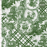 Digitally Printed Fabric with Watercolor Plate Tile Pattern